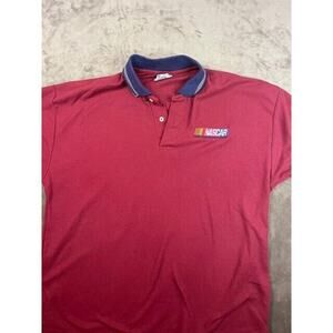 VTG 90s Polo Shirt Racing Embroidered Nascar pure American power shirt red‎